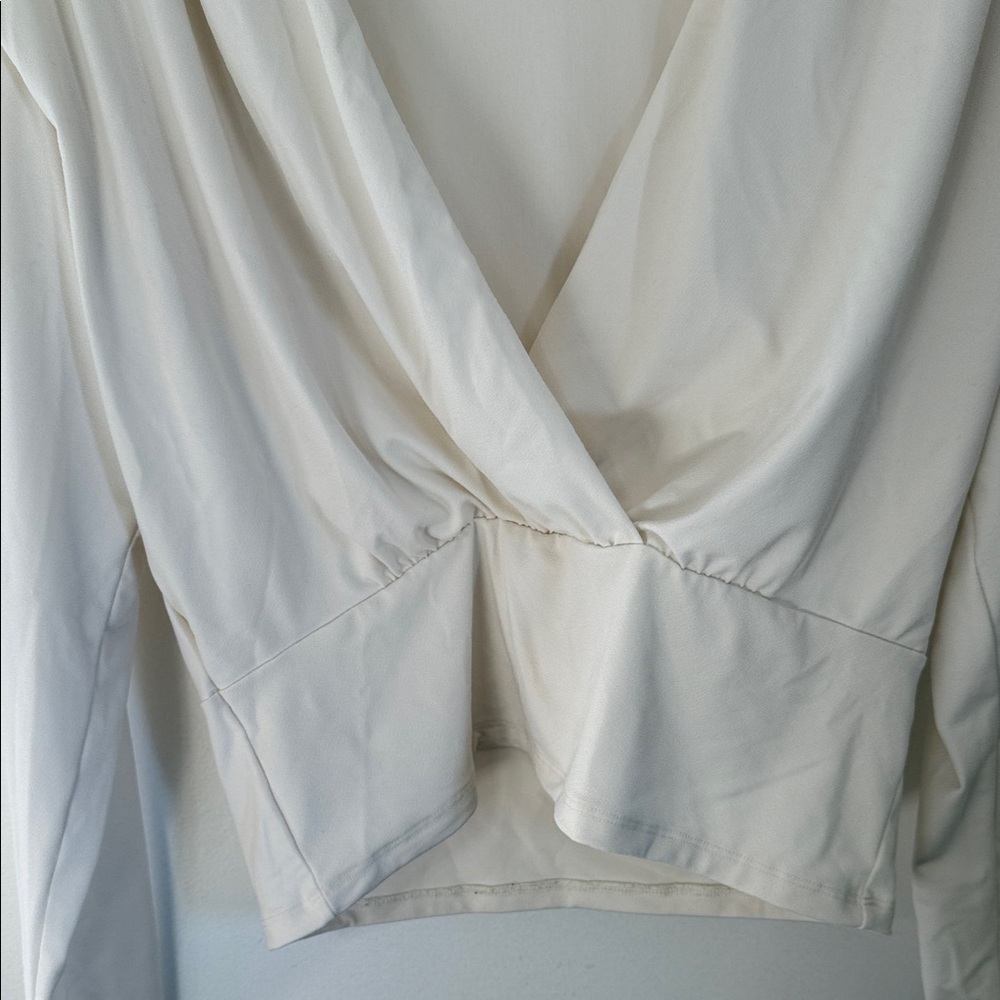 Abercrombie & Fitch Ivory Wrap Blouse - Picture 3 of 5